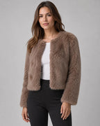 Loovay Aveline Cropped Jas van Imitatiebont