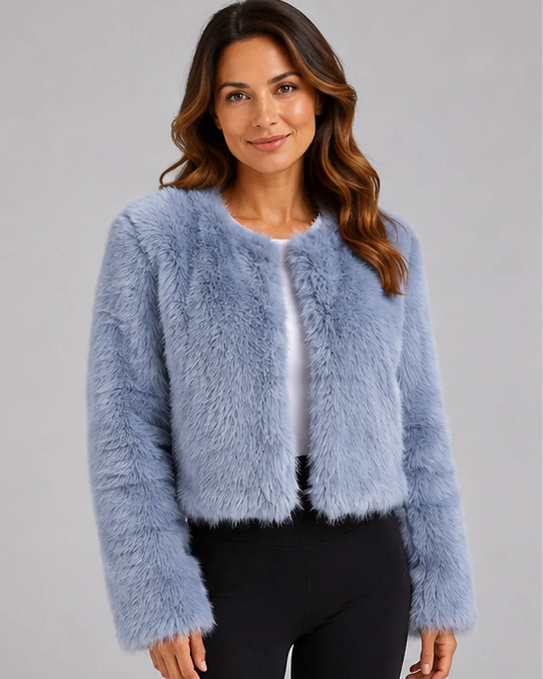 Loovay Aveline Cropped Jas van Imitatiebont