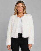 Loovay Aveline Cropped Jas van Imitatiebont