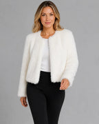 Loovay Aveline Cropped Jas van Imitatiebont