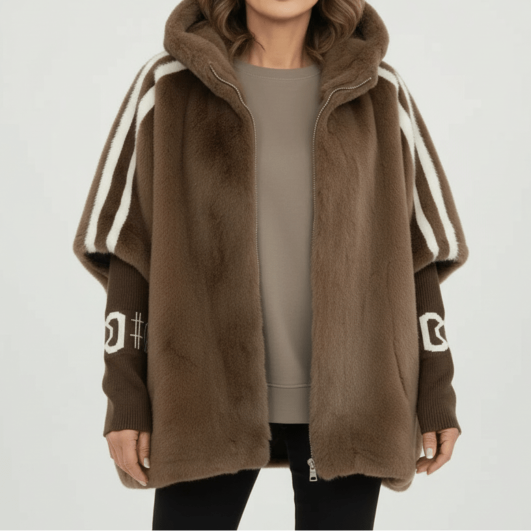 Loovay Cadora Faux Fur Jas met Capuchon
