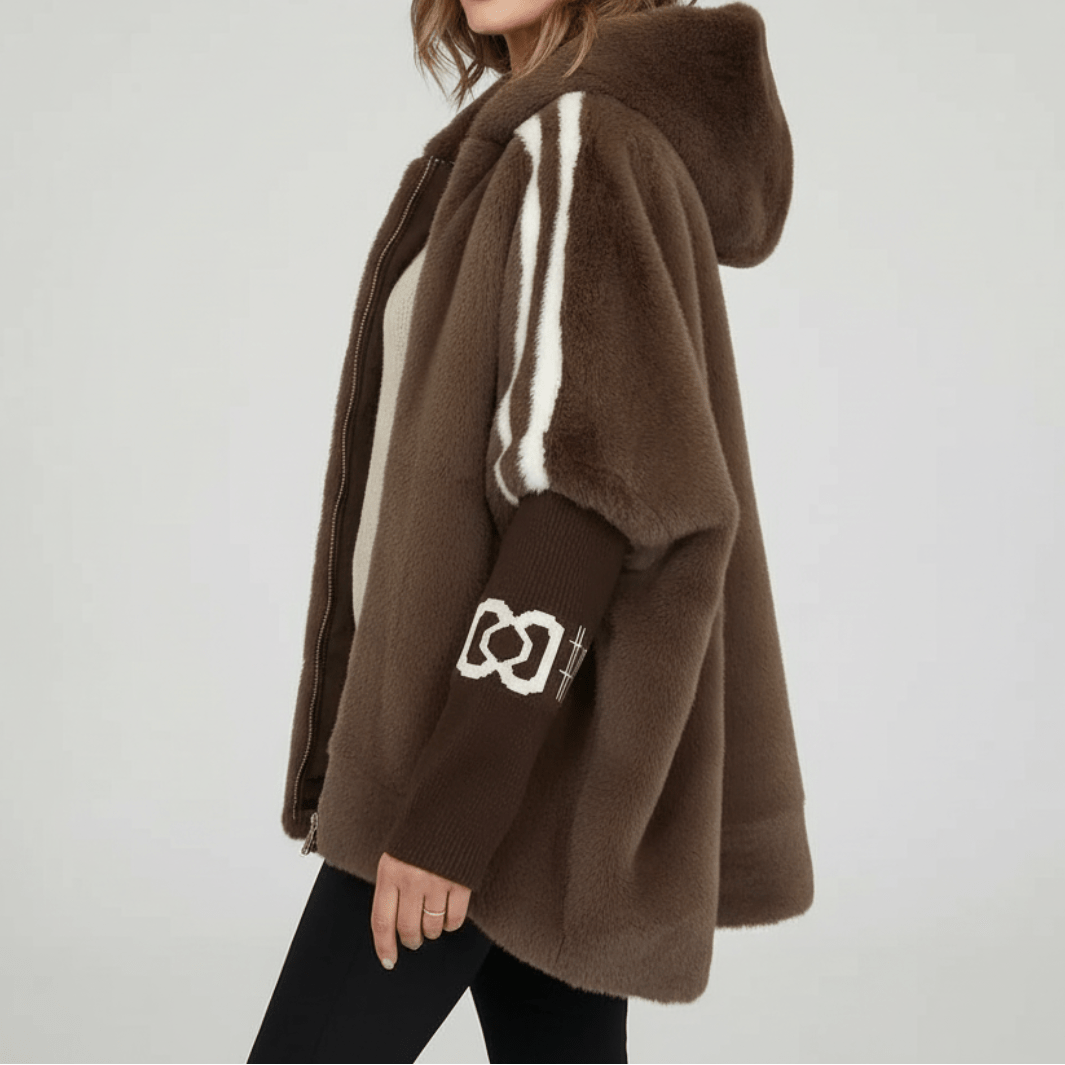 Loovay Cadora Faux Fur Jas met Capuchon