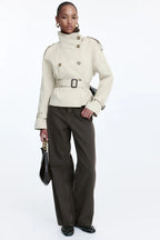 Loovay Amorélie Korte Trenchcoat met Ceintuur