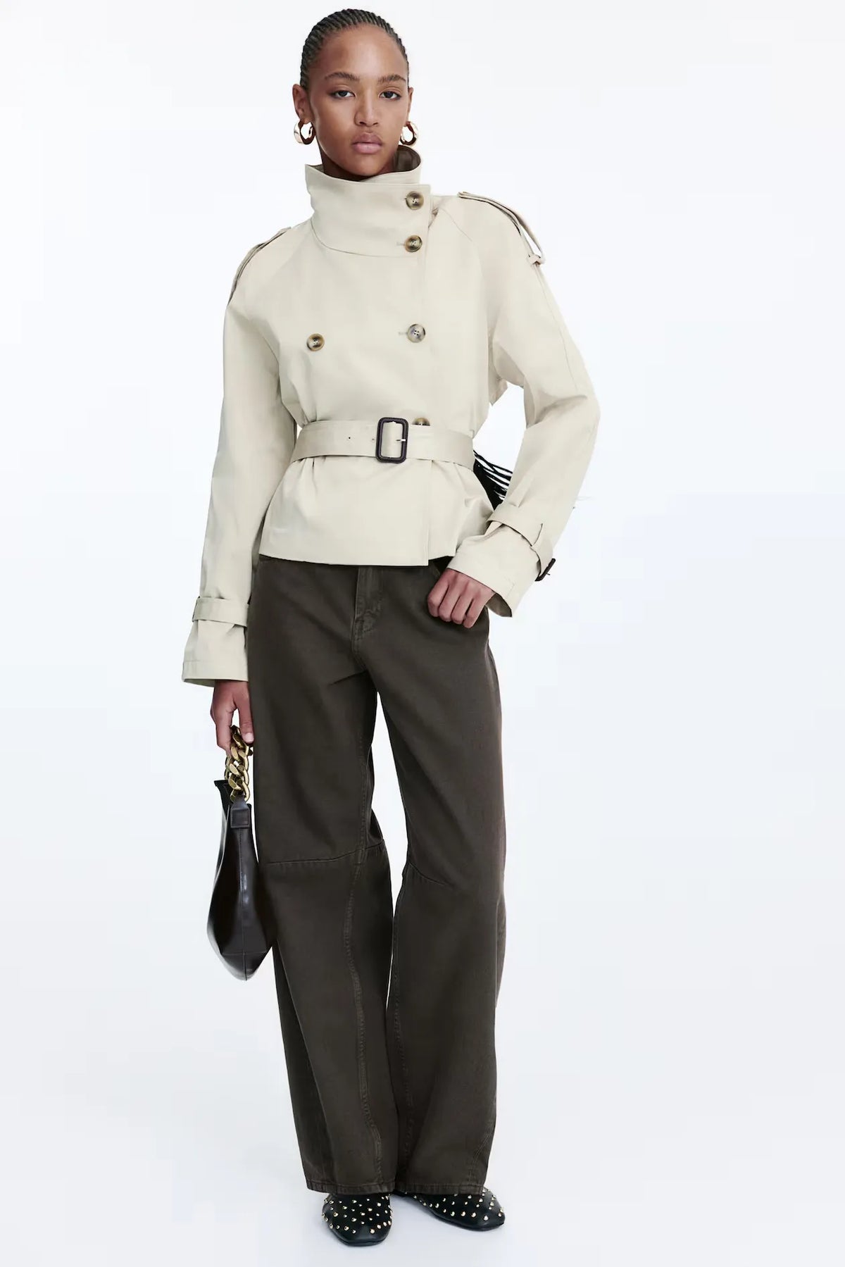 Loovay Amorélie Korte Trenchcoat met Ceintuur