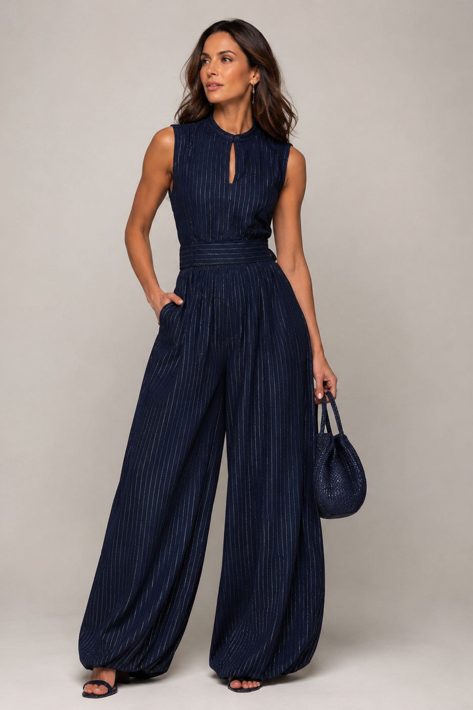 Loovay Megara Jumpsuit, Wide Leg Taille