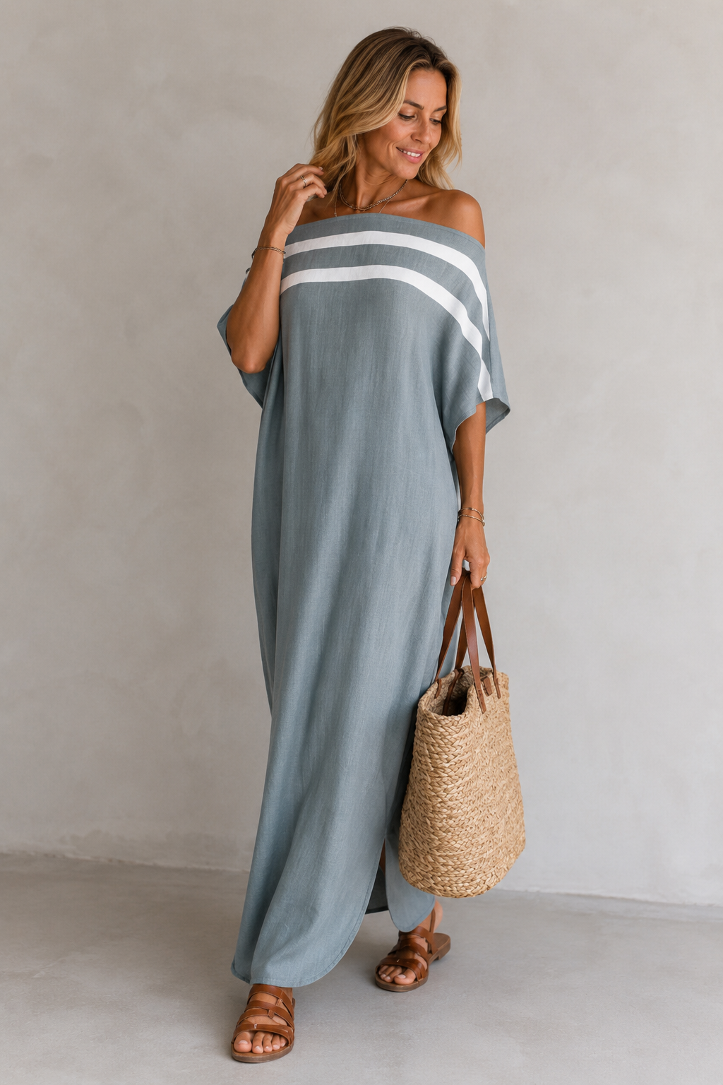 Loovay Juvelle Jurk, Off Shoulder Maxi