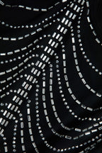 Loovay Cirelle Strass Mini Feestjurk met Mesh