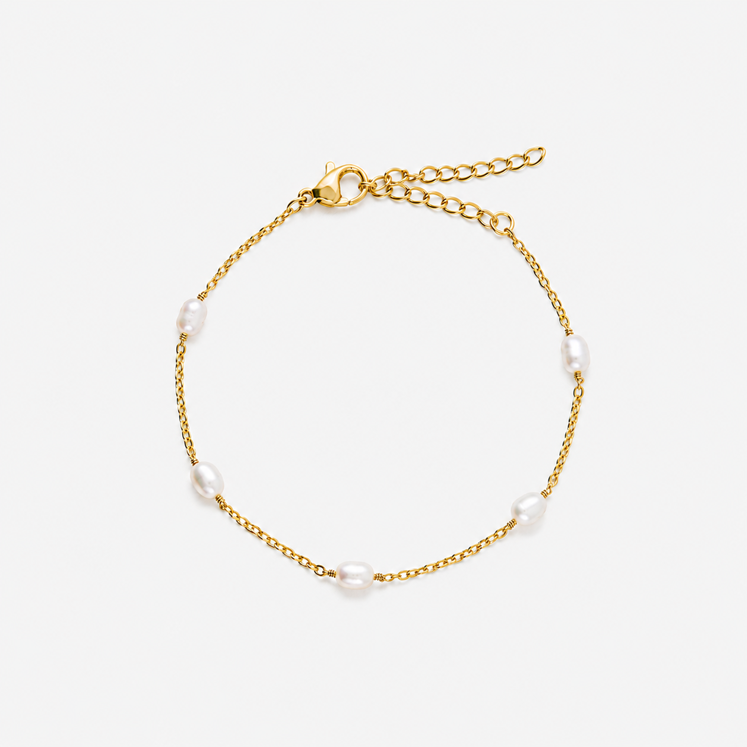 Loovay Perléva Armband, Vergulde Zoetwaterparel Armband