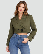 Loovay Mireya Cropped Trenchcoat