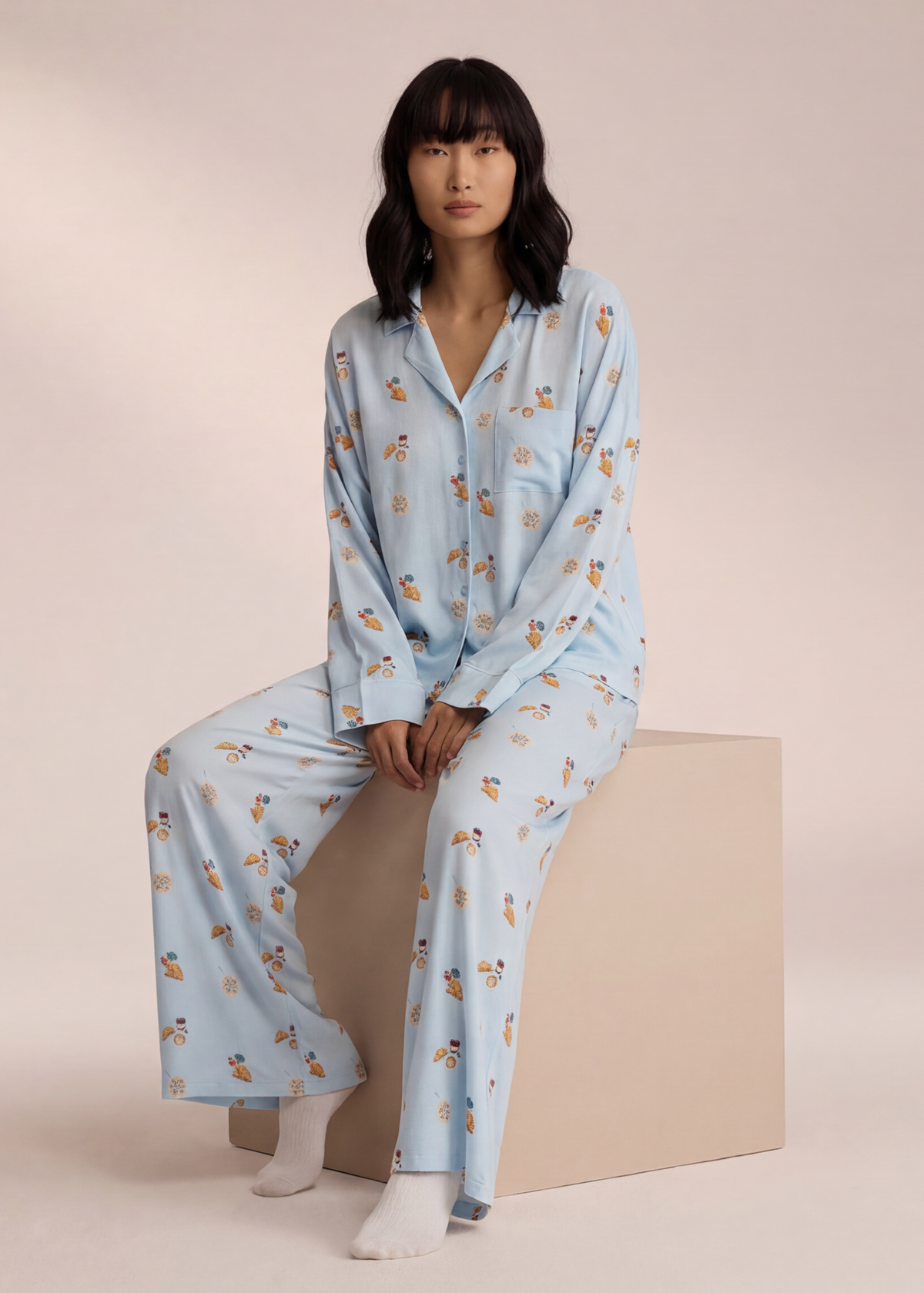 Loovay Matinrose Pyjamaset met Bloemenprint