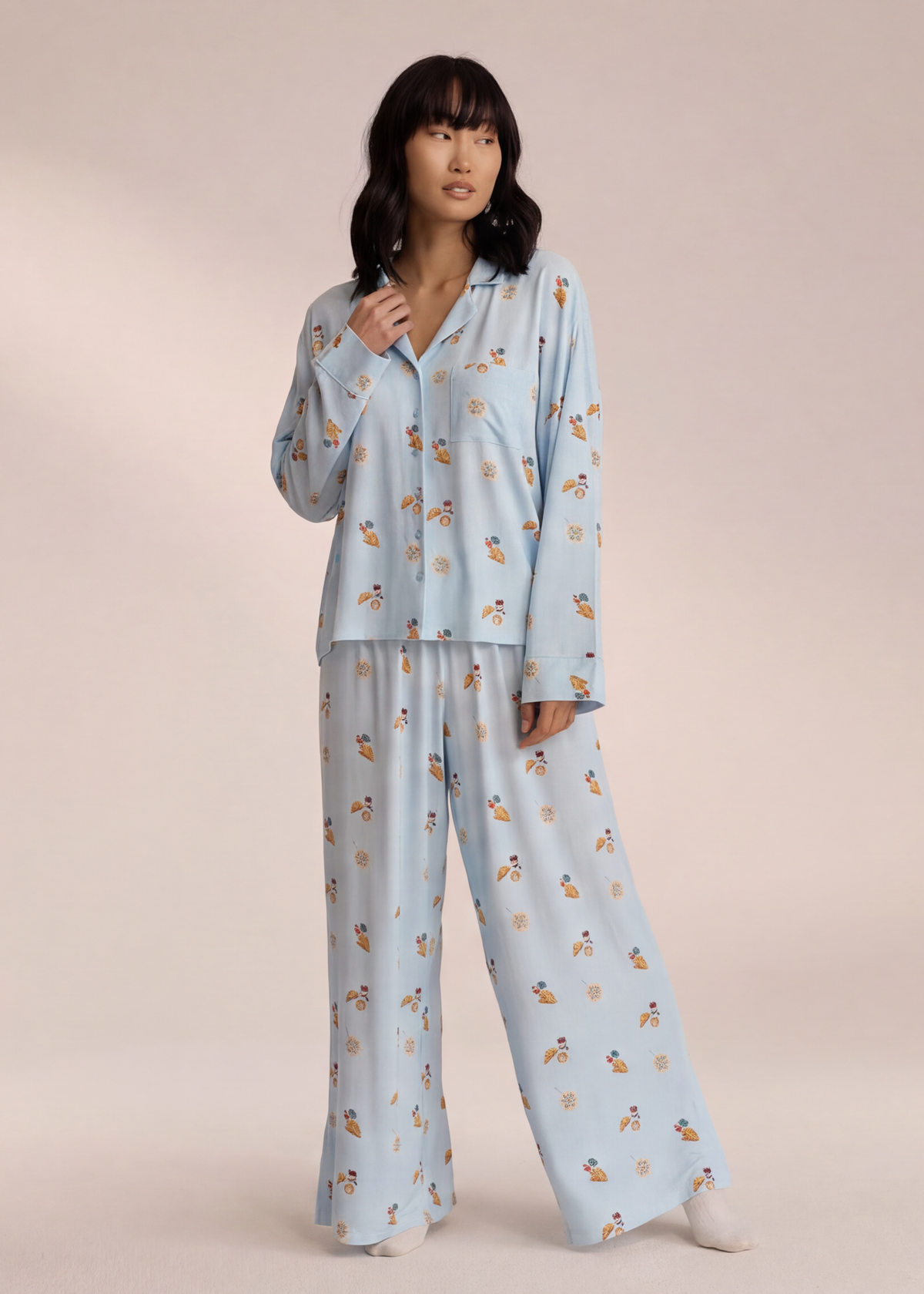 Loovay Matinrose Pyjamaset met Bloemenprint