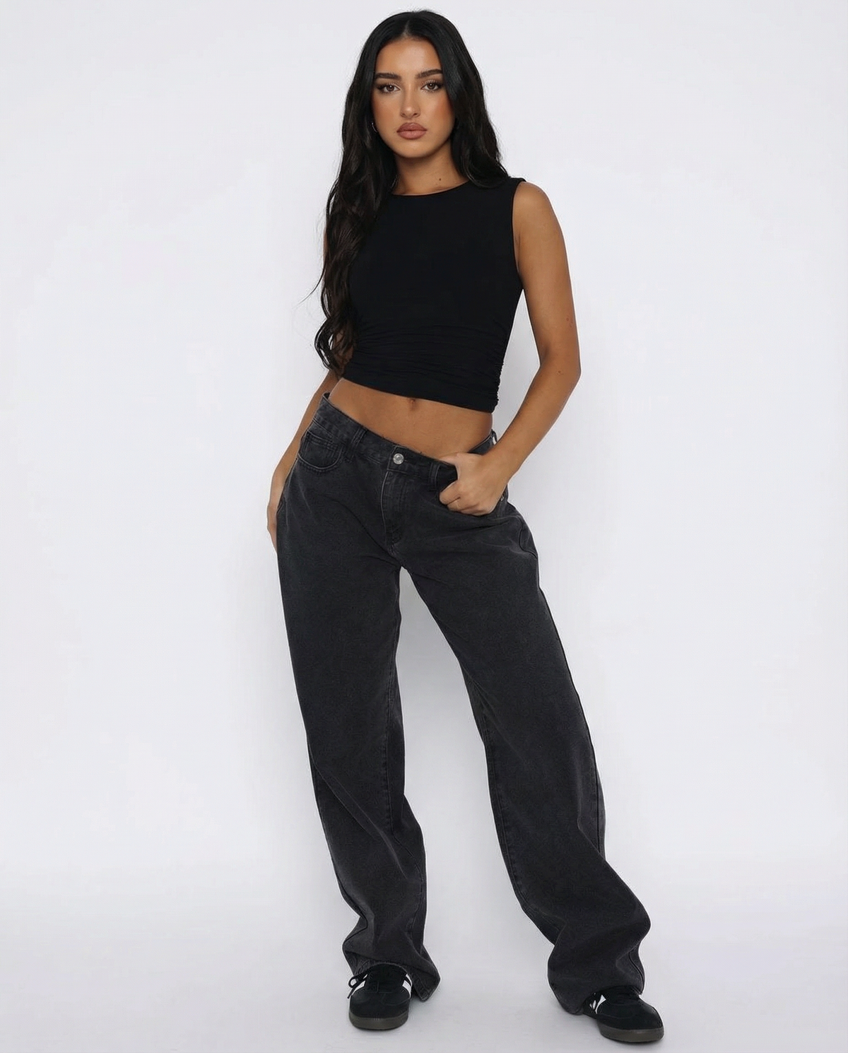 Loovay Fluvelle Wide Leg Jeans