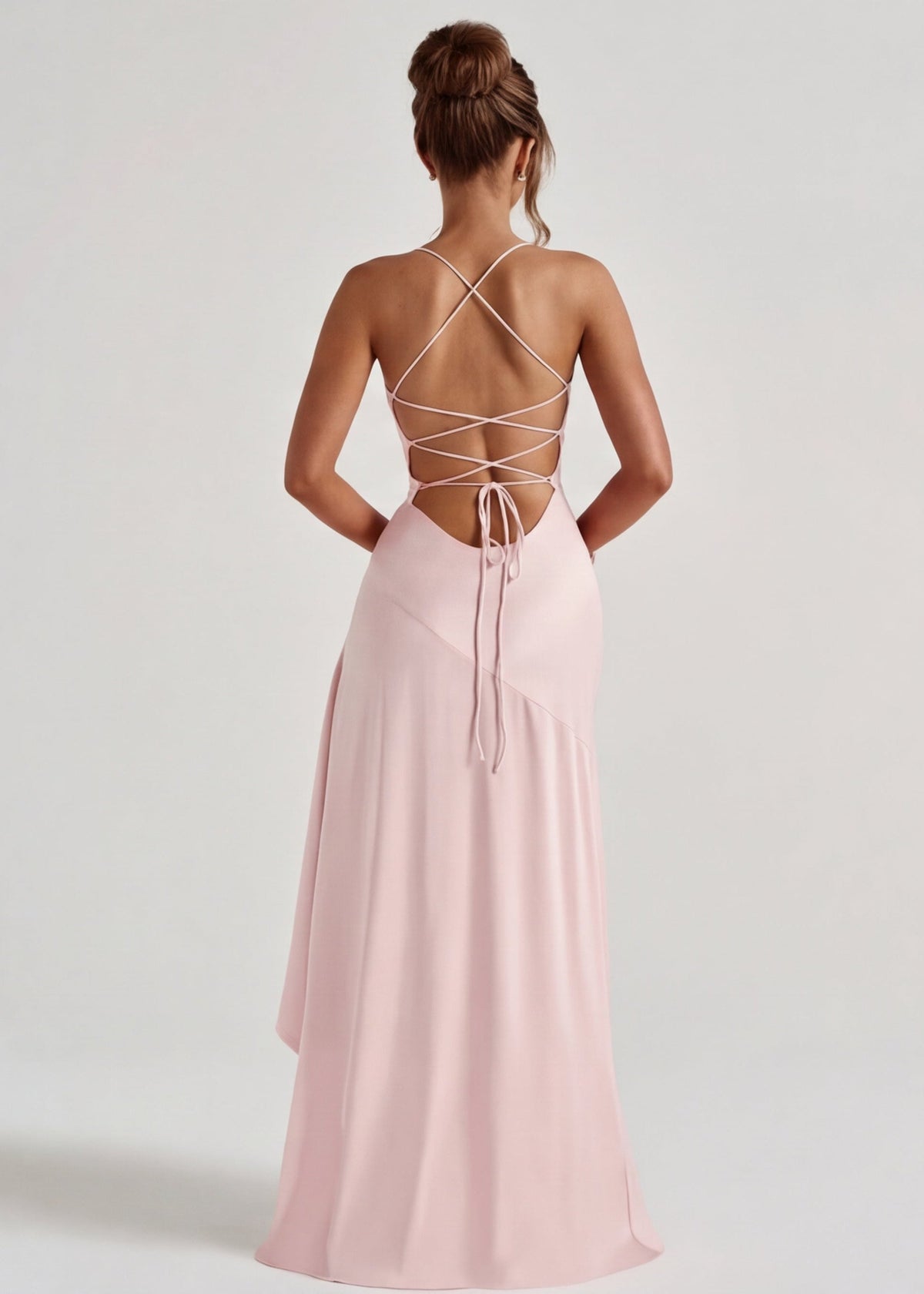 Loovay Melunée Maxi Jurk met Drapering en Split