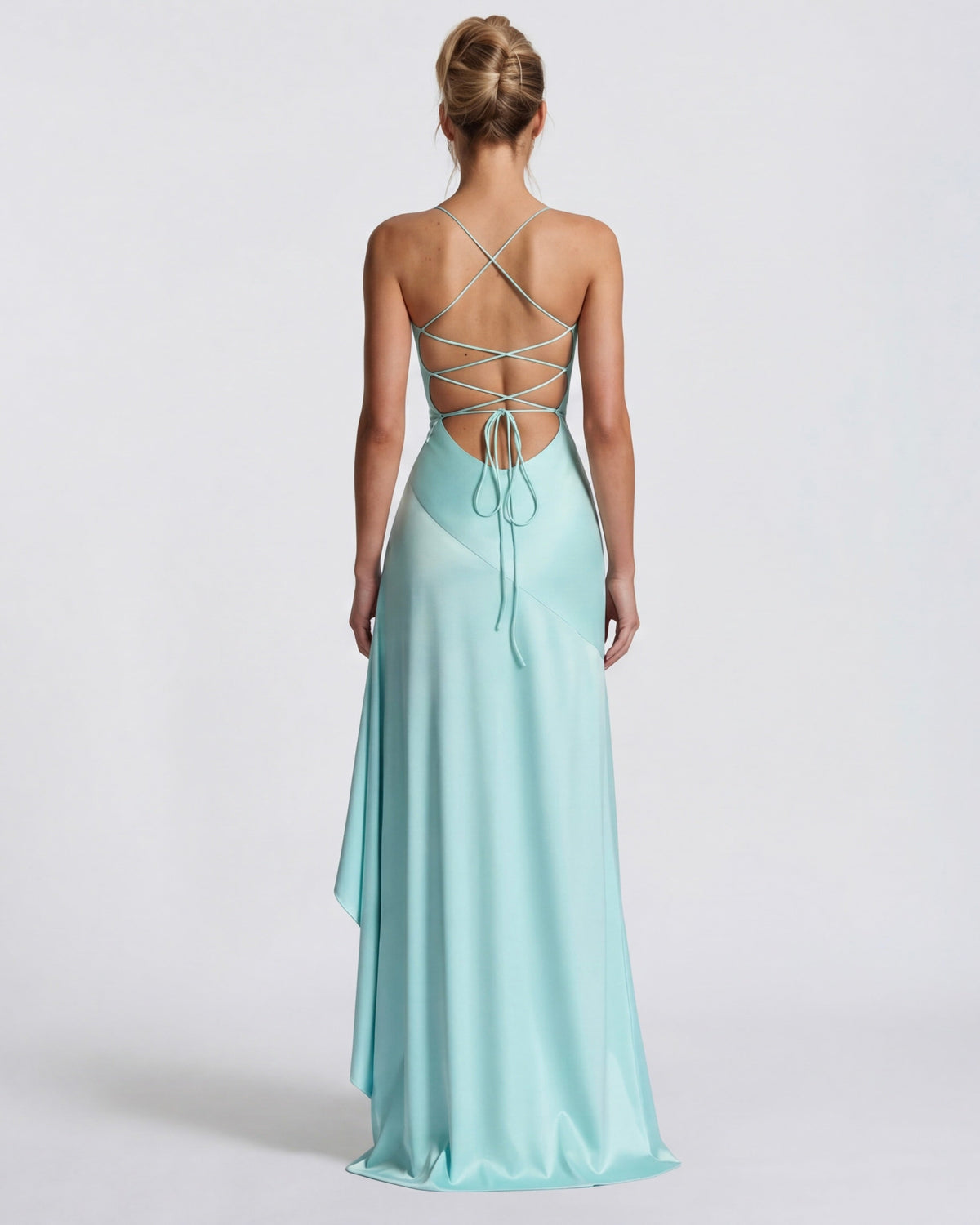 Loovay Melunée Maxi Jurk met Drapering en Split