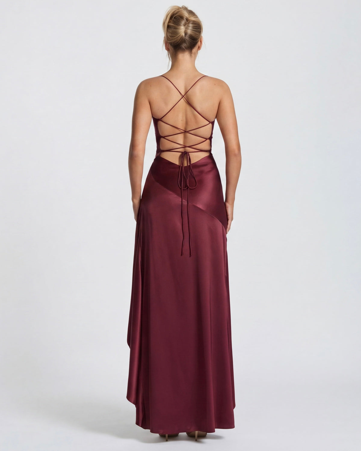 Loovay Melunée Maxi Jurk met Drapering en Split