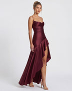 Loovay Melunée Maxi Jurk met Drapering en Split