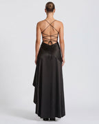 Loovay Melunée Maxi Jurk met Drapering en Split