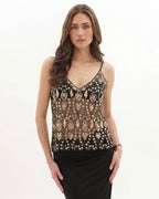 Loovay Soléline Pailletten Top met V-hals