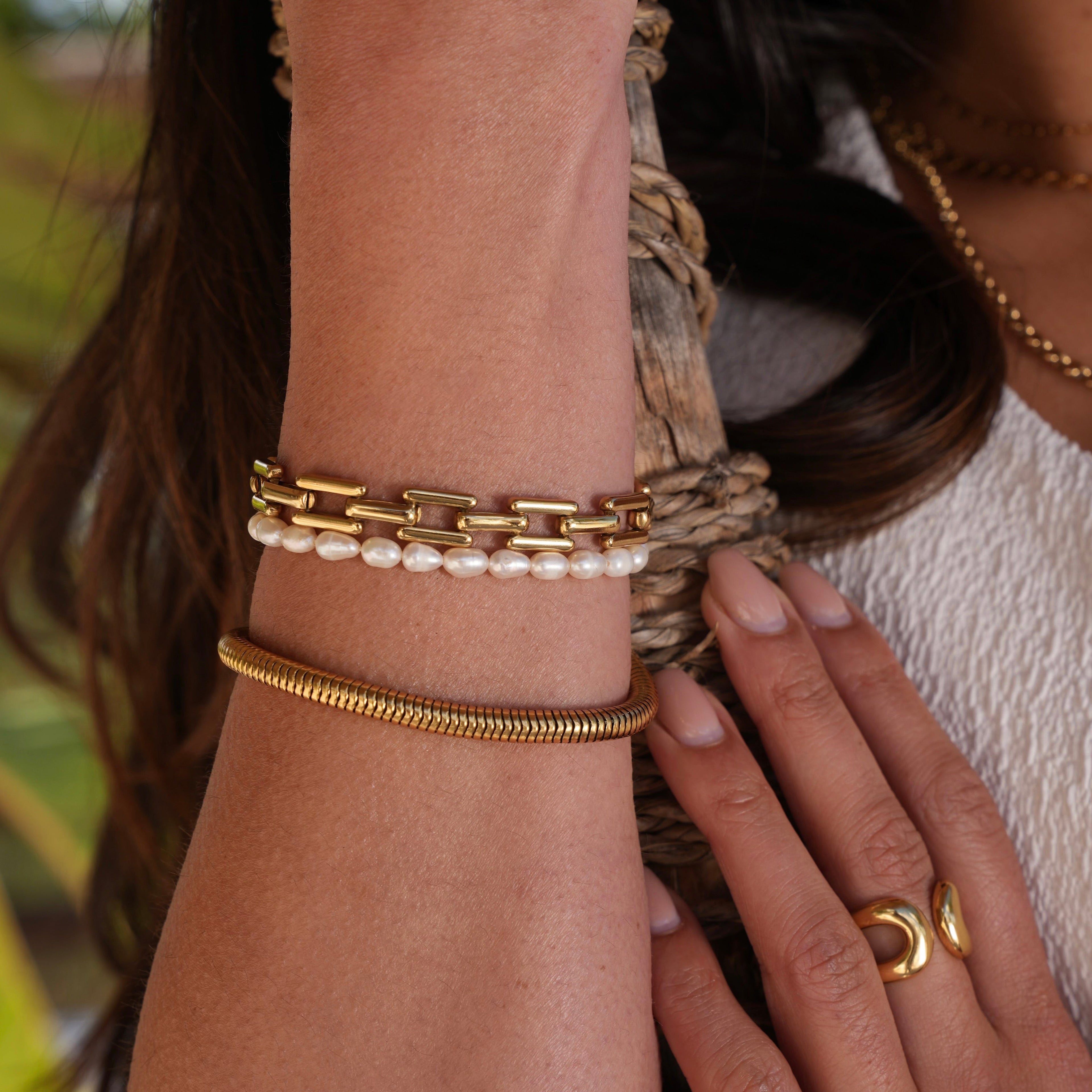 Loovay Marélia Armband, Zoetwaterparel Armband