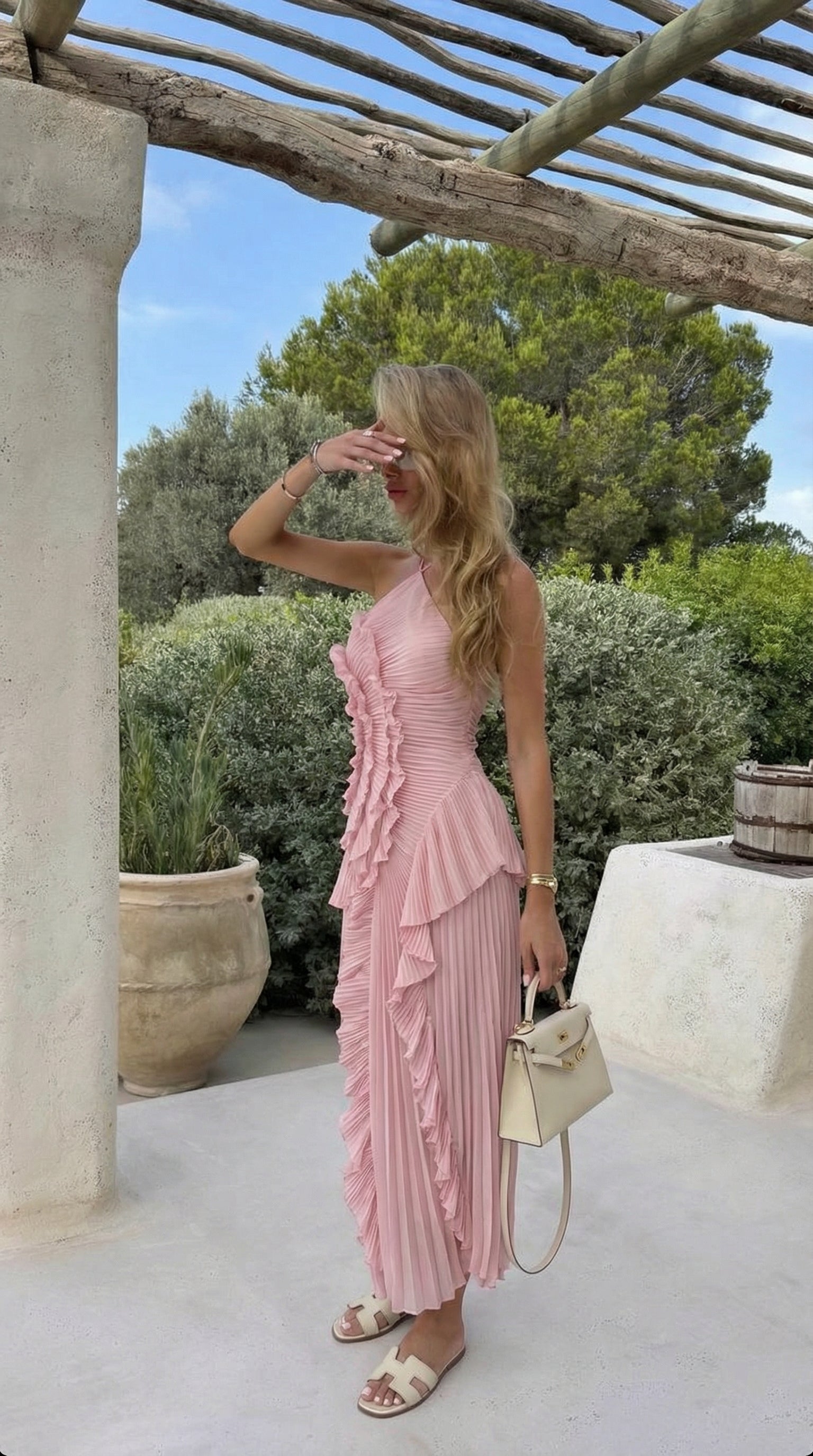 Loovay Amelisse Jurk, Plissé Maxi