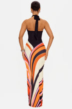 Loovay Isovelle Maxi Jurk met Grafisch Patroon