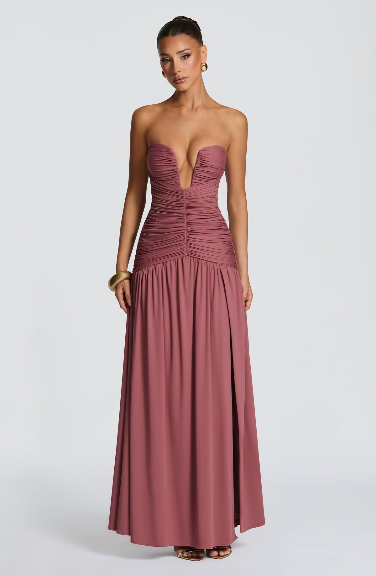 Loovay Amelise Strapless Maxi Jurk met Split