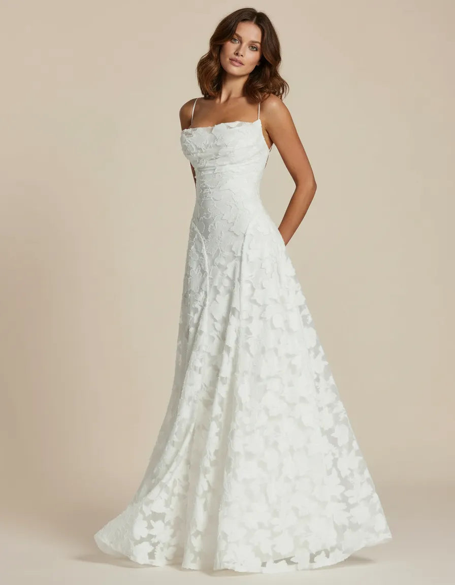 Loovay Floravelle, Kanten Maxi Jurk met Bloemen