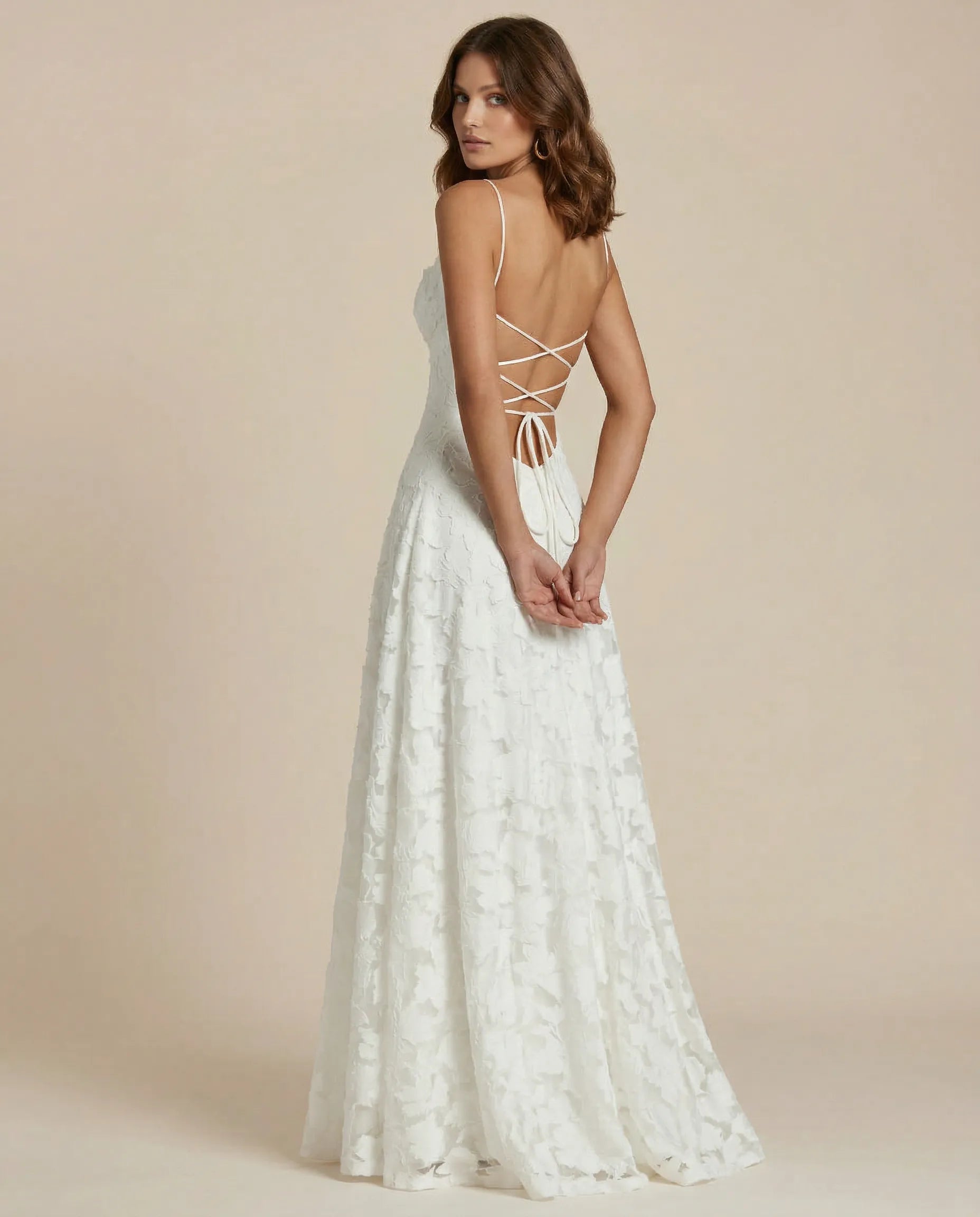 Loovay Floravelle, Kanten Maxi Jurk met Bloemen