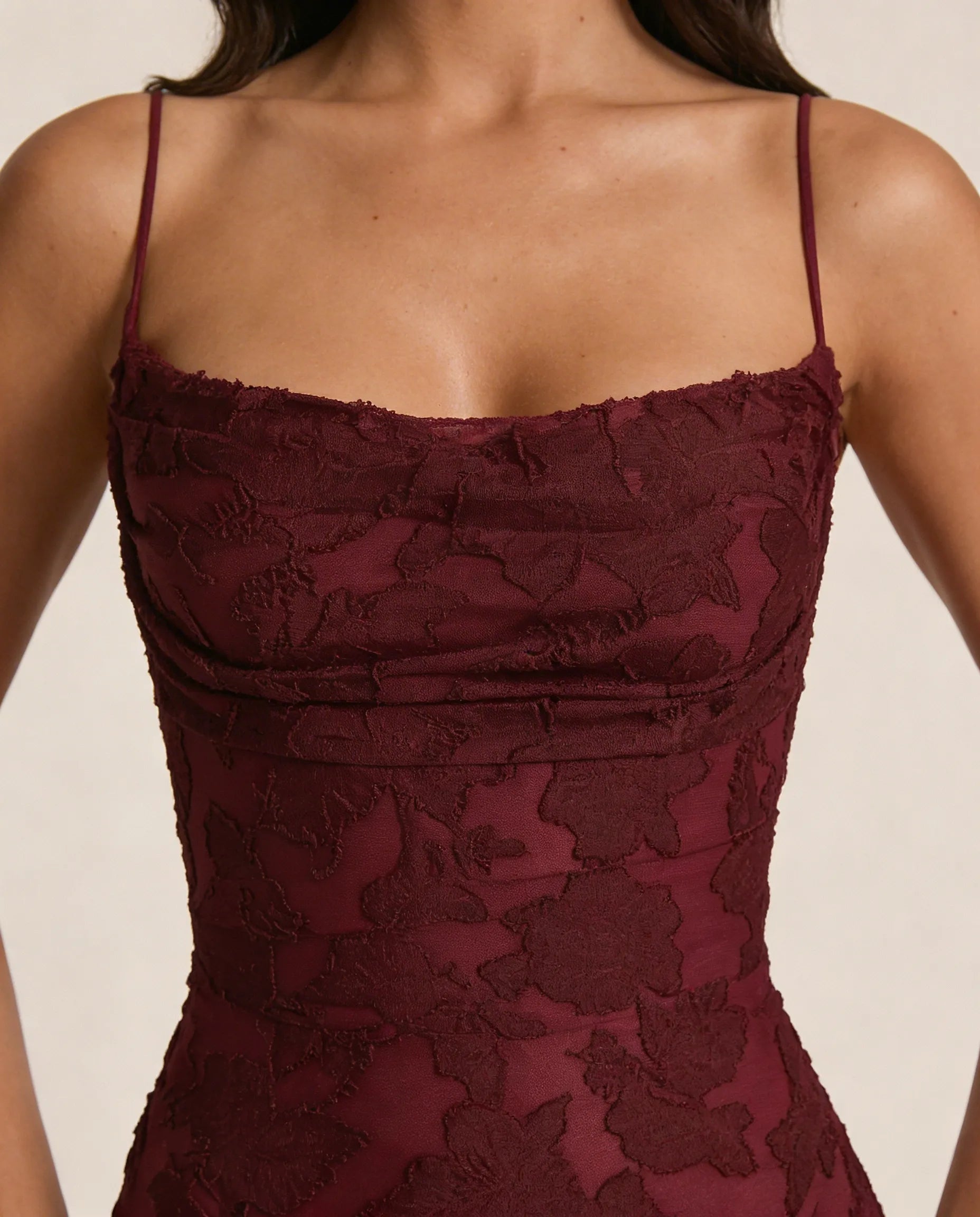 Loovay Floravelle, Kanten Maxi Jurk met Bloemen