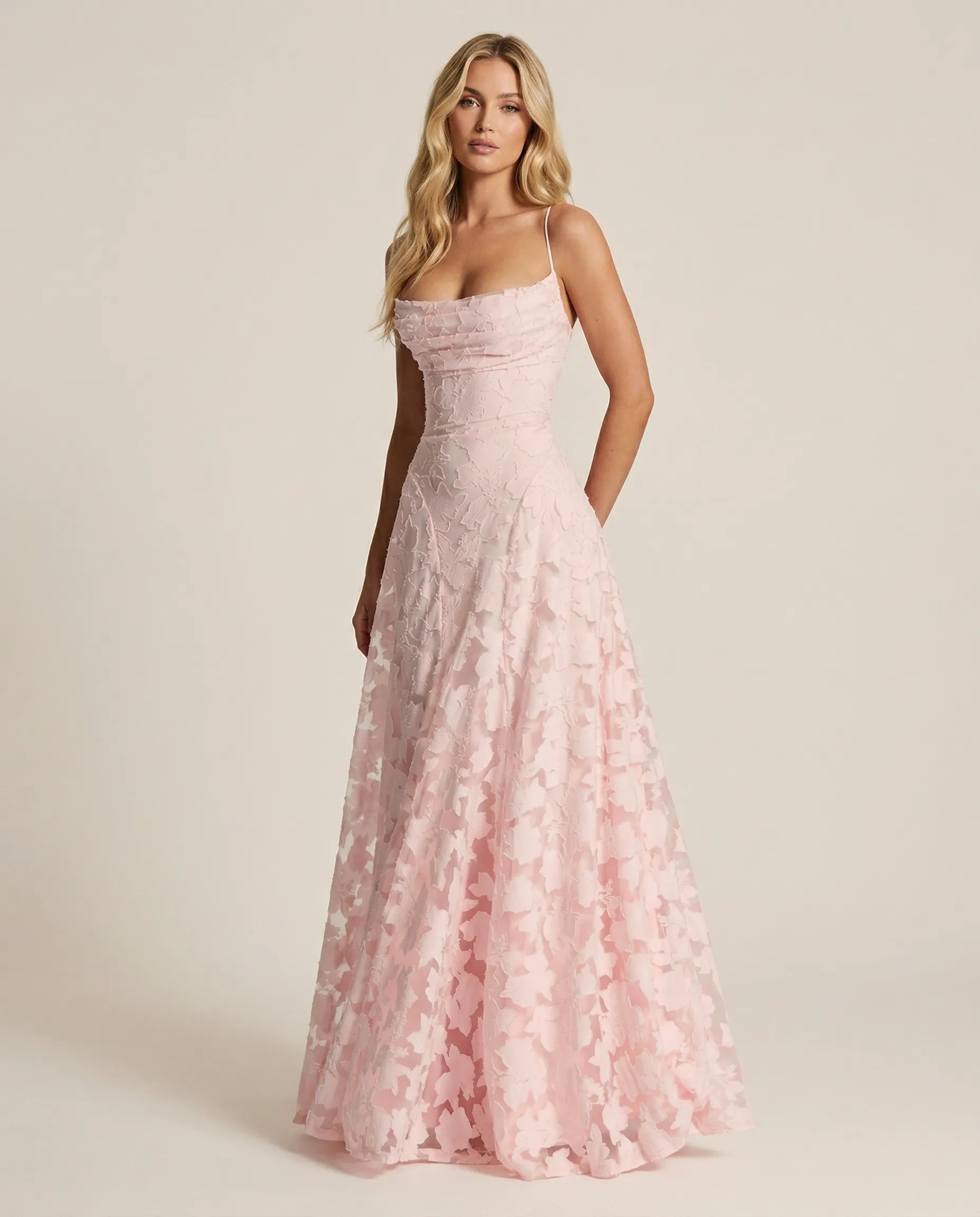 Loovay Floravelle, Kanten Maxi Jurk met Bloemen