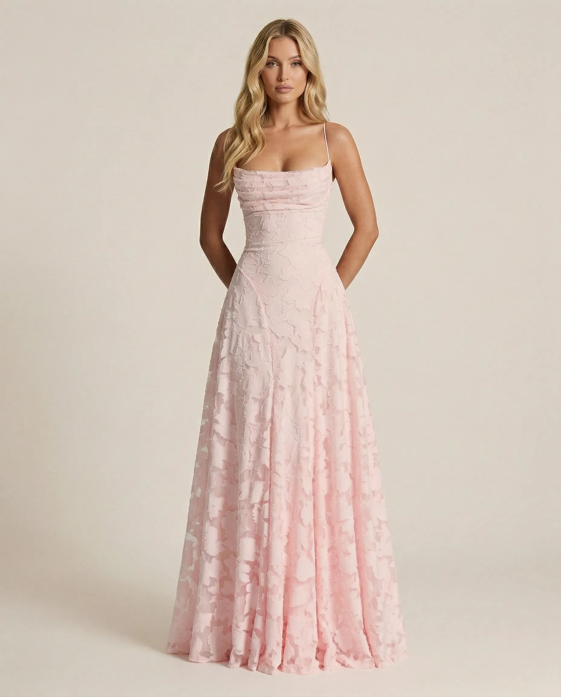 Loovay Floravelle, Kanten Maxi Jurk met Bloemen