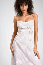 Loovay Papillon, Witte Maxi Jurk met Vlinderdetails