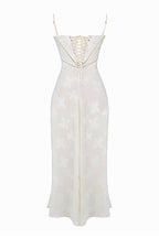 Loovay Papillon, Witte Maxi Jurk met Vlinderdetails