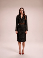 Loovay Mavielle Tweed Feestset met Midi Rok