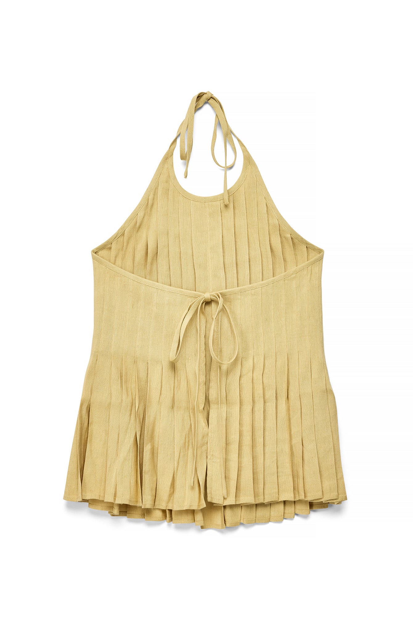 Loovay Linéra Top, Linnen Haltertop met Plooidetails