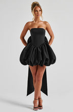 Loovay Mirelle Strapless Mini Jurk met Strik