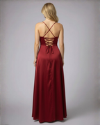Loovay Amarante, Glanzende Maxi Jurk met Split