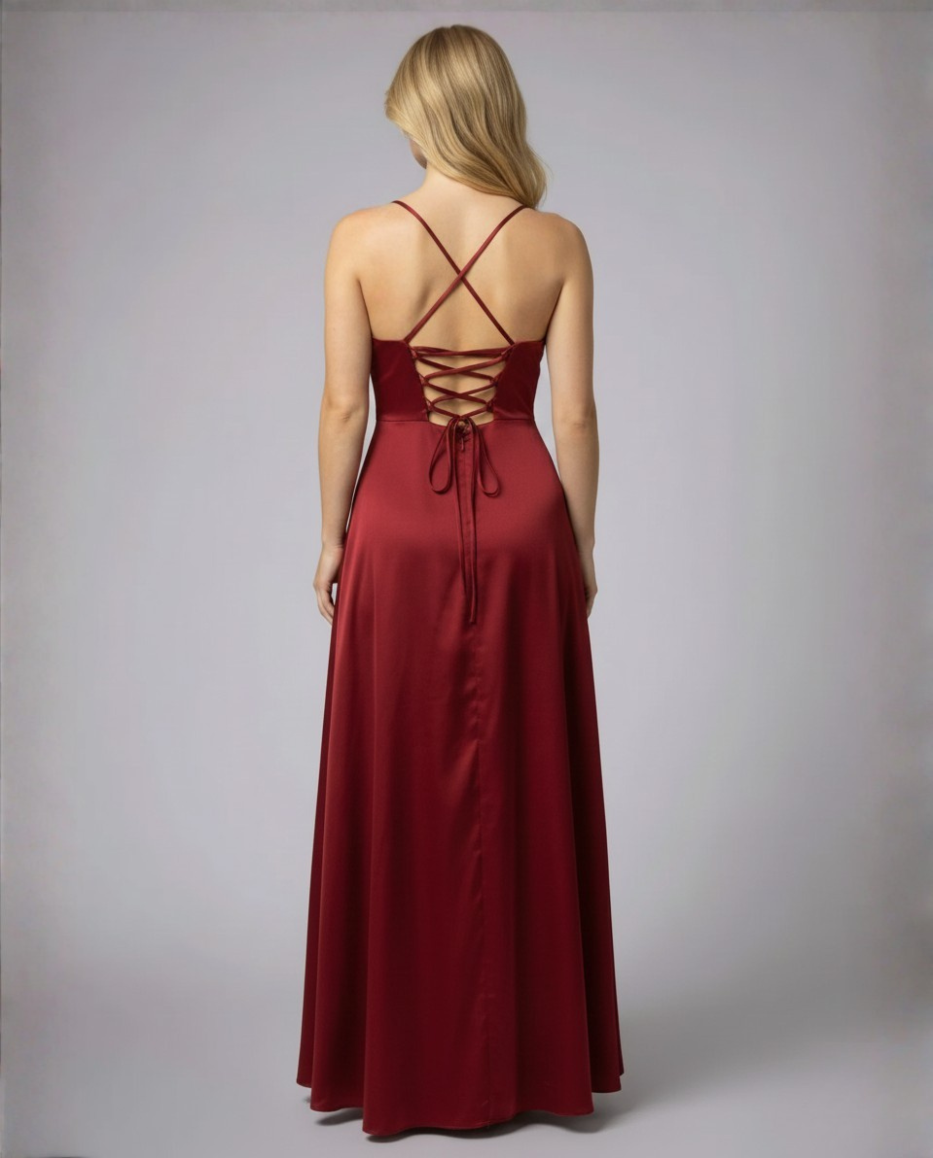 Loovay Amarante, Glanzende Maxi Jurk met Split