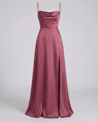 Loovay Amarante, Glanzende Maxi Jurk met Split