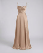 Loovay Amarante, Glanzende Maxi Jurk met Split