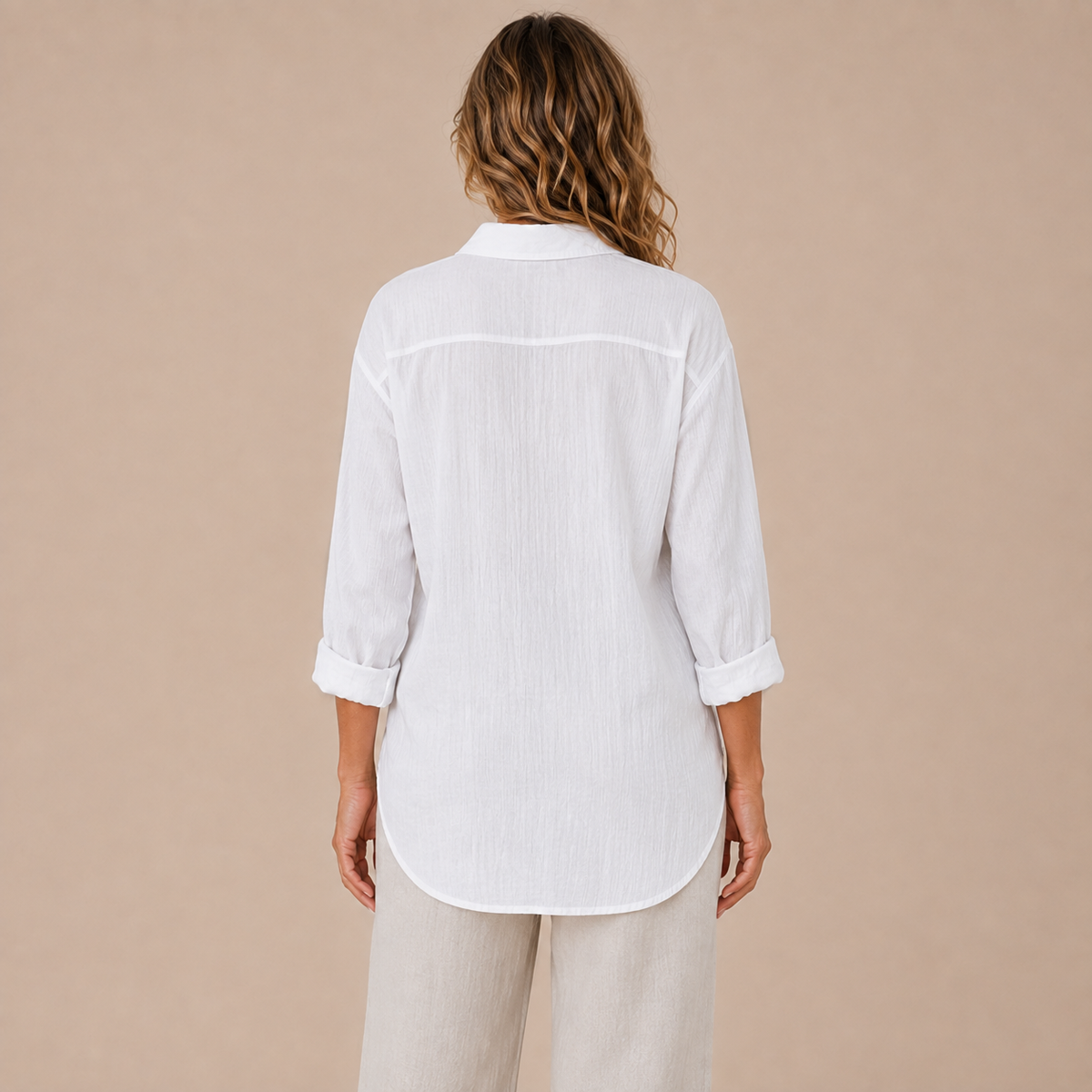 Loovay Norevia Lange Damesblouse met Kraag