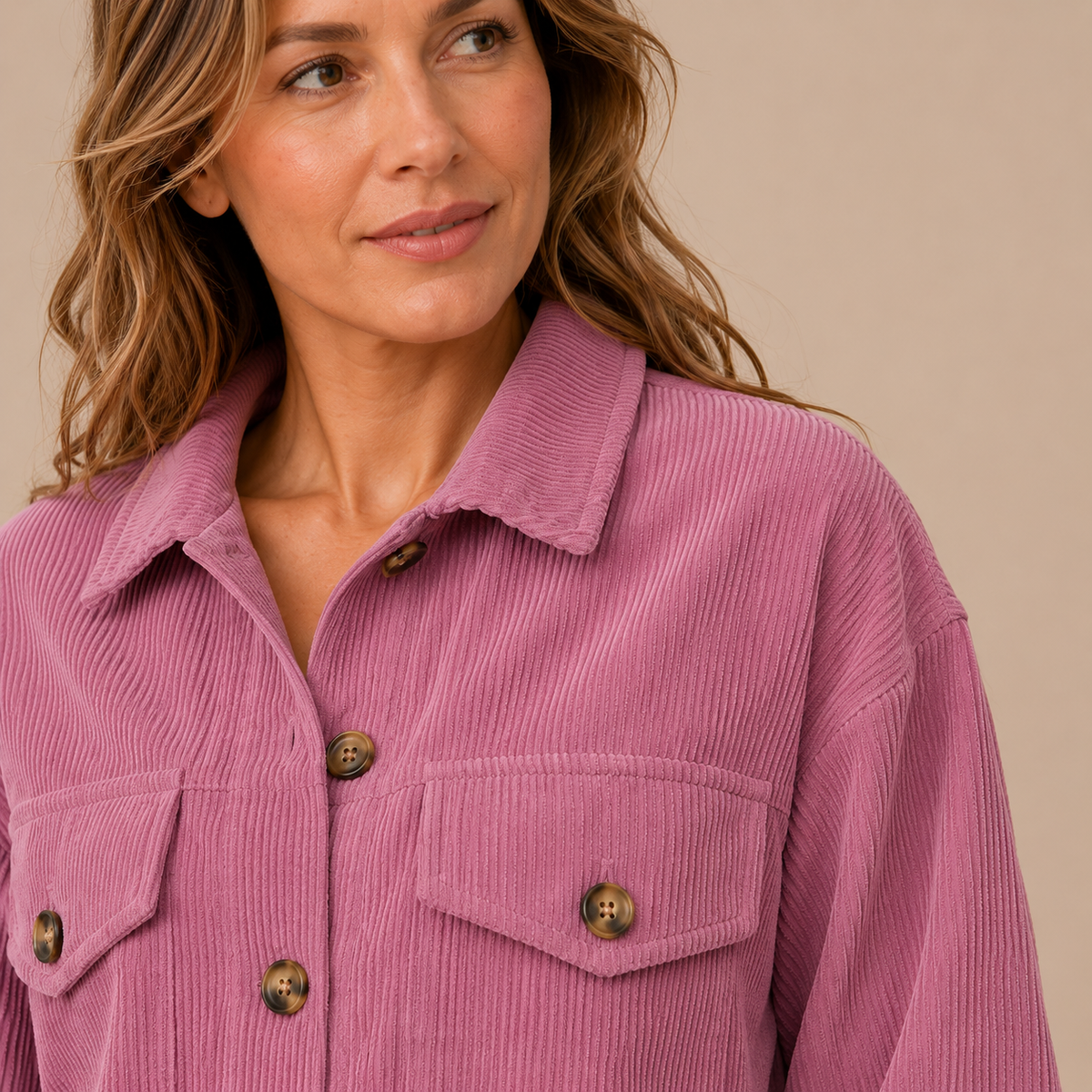 Loovay Celina Overshirt Tussenjas met Ribstructuur