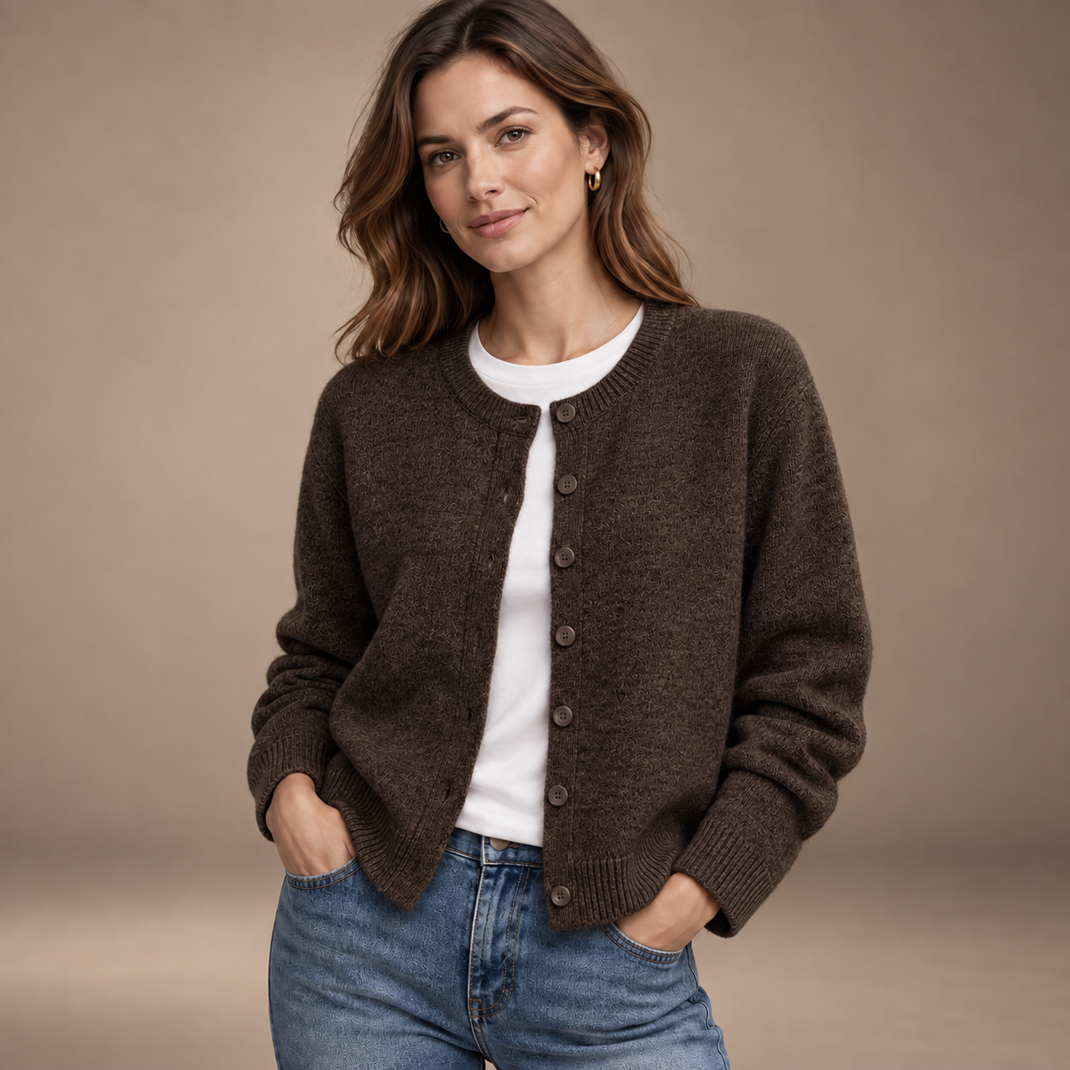 Loovay Maurelle Gebreid Vest met Knopen