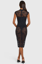 Loovay Selora Kanten Midi Jurk met Keyhole