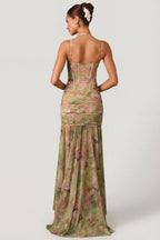 Loovay Harunelle Jurk, Bloemenprint Maxi met Split