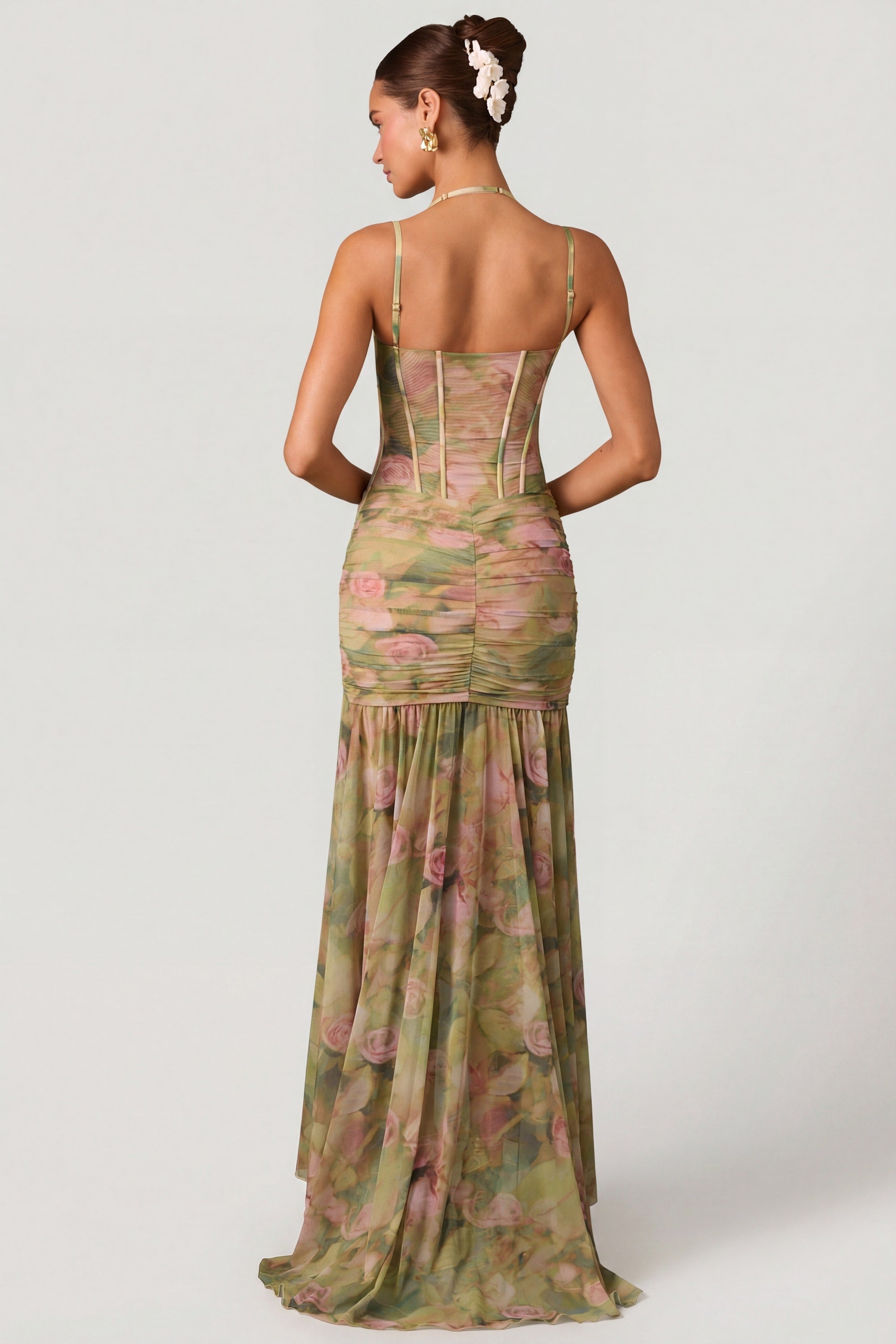 Loovay Harunelle Jurk, Bloemenprint Maxi met Split