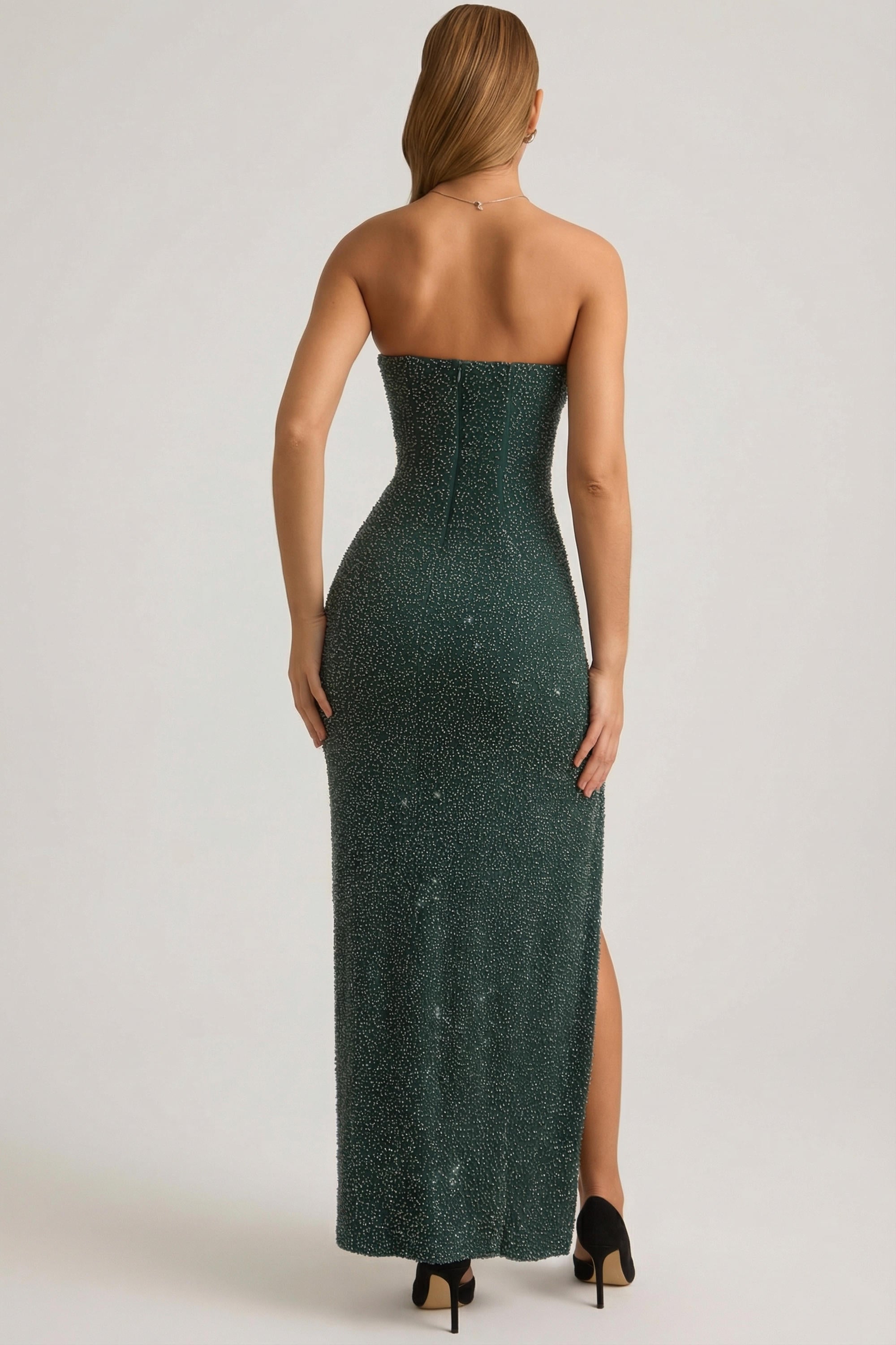 Loovay Noctéa, Strapless Glitter Maxi Jurk