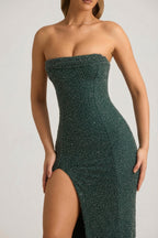 Loovay Noctéa, Strapless Glitter Maxi Jurk