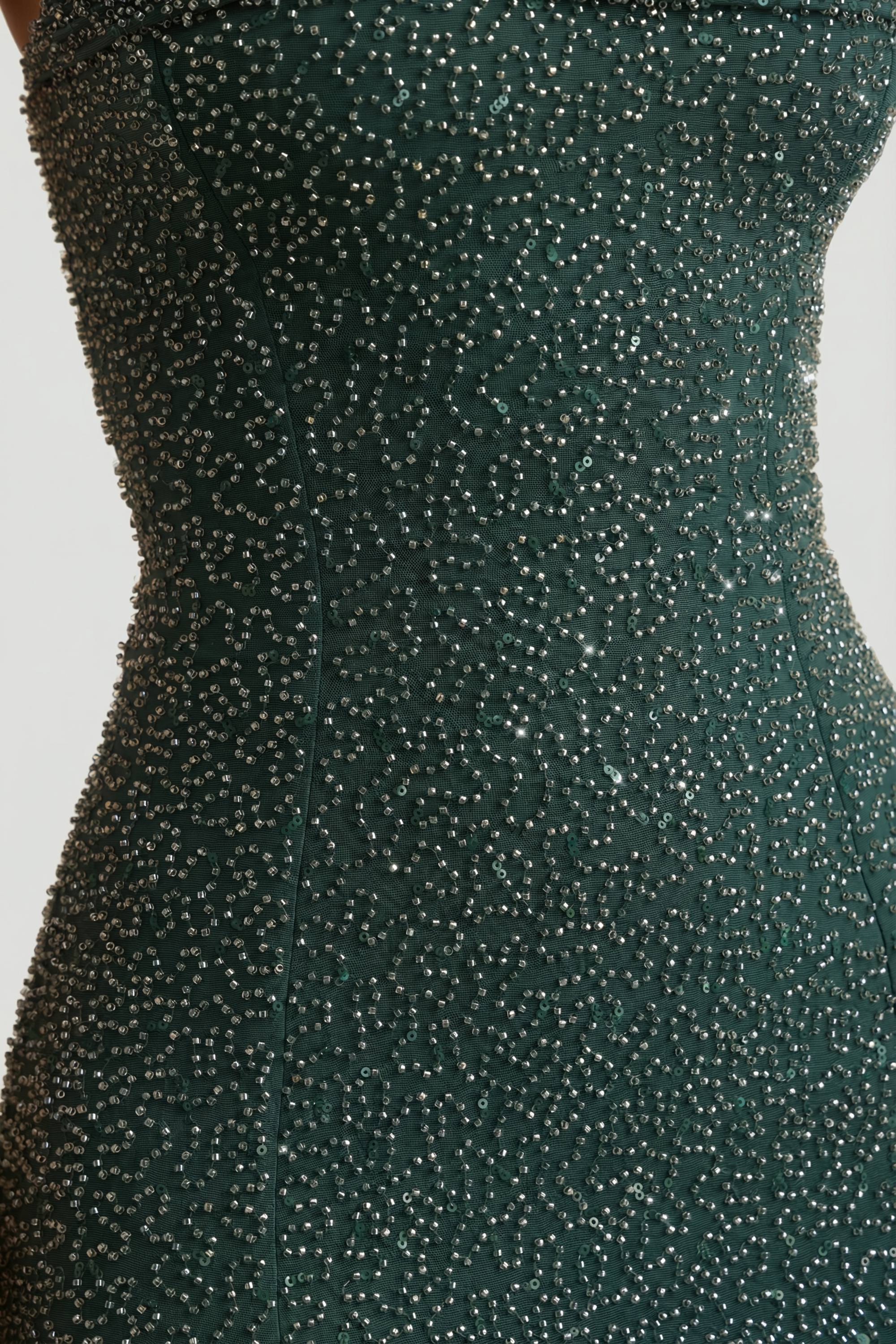 Loovay Noctéa, Strapless Glitter Maxi Jurk