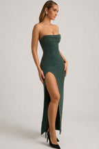 Loovay Noctéa, Strapless Glitter Maxi Jurk